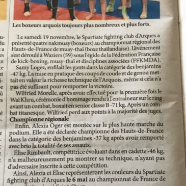Retour vers le championnat régional de Muay-thaï