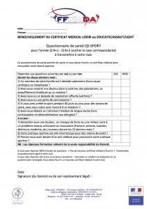 certificat médical questionnaire